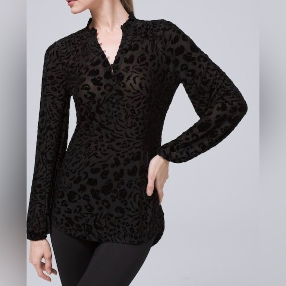 White House Black Market Velvet Burnout Tunic